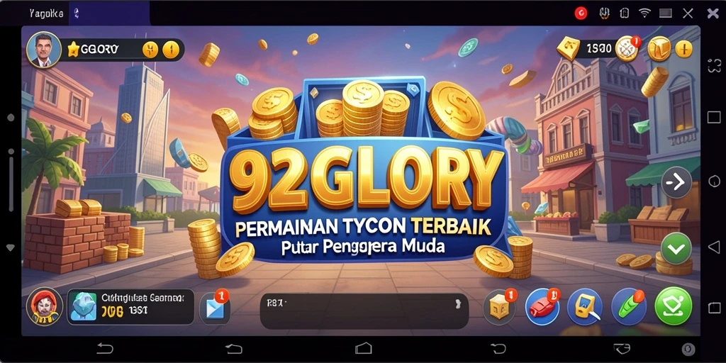 Tampilan gameplay seru di 92GLORY dengan berbagai pilihan bisnis.