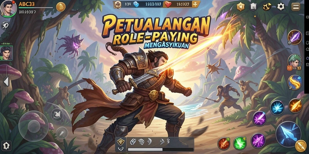 Screenshot gameplay ARPG yang menampilkan pertempuran menegangkan.