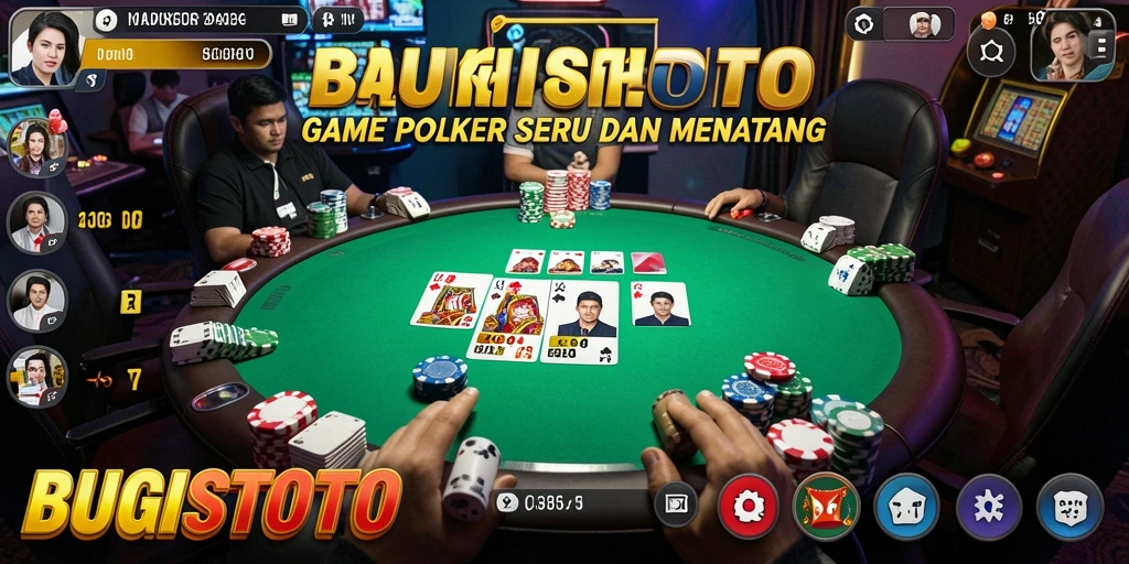 Tampilan gameplay seru di BUGISTOTO saat bermain poker.