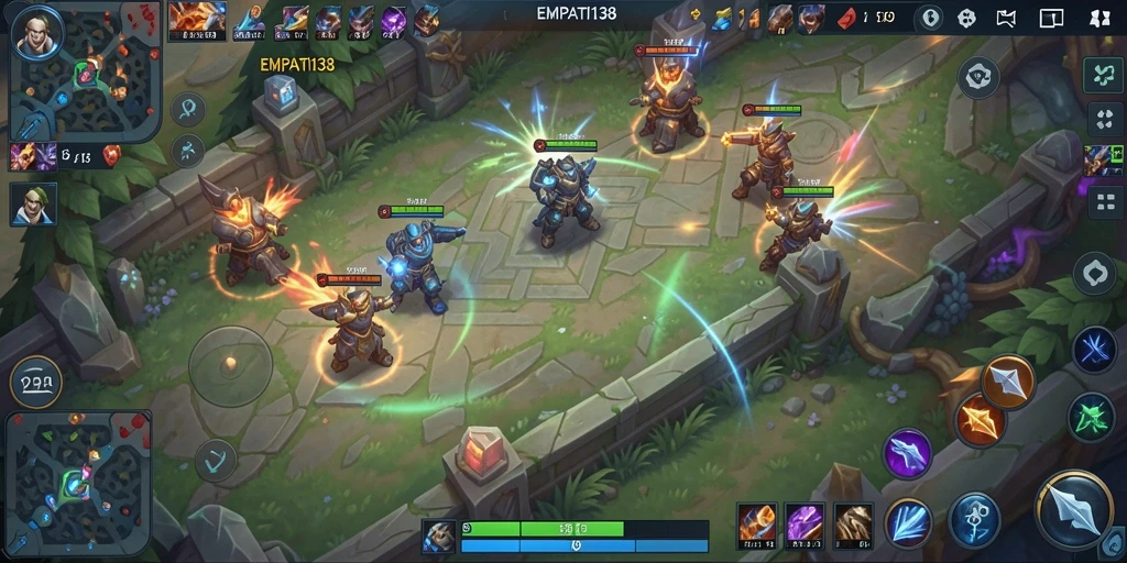 Tangkapan layar <strong>EMPATI138</strong> menampilkan pertarungan seru dalam gameplay MOBA.