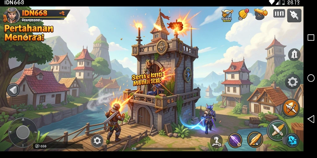 Tampilan gameplay IDN668 yang menarik dalam genre Tower Defense.