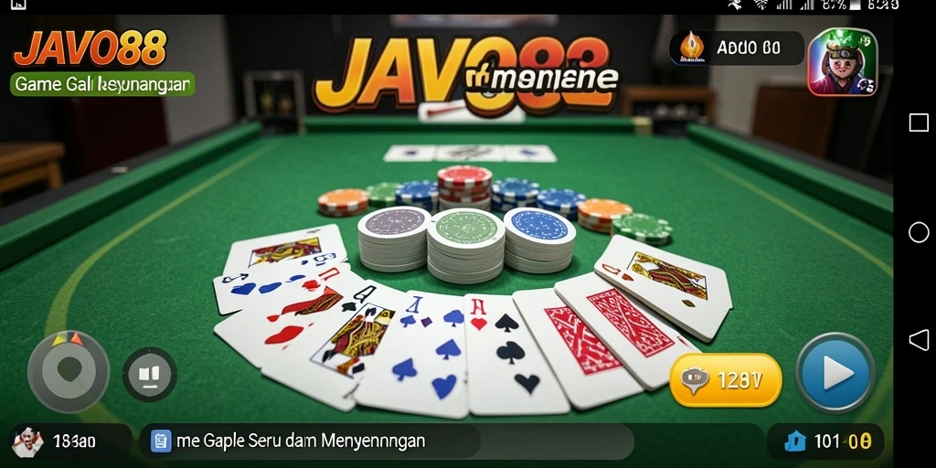 Tangkapan layar gameplay JAVO88 yang menampilkan suasana Gaple seru.