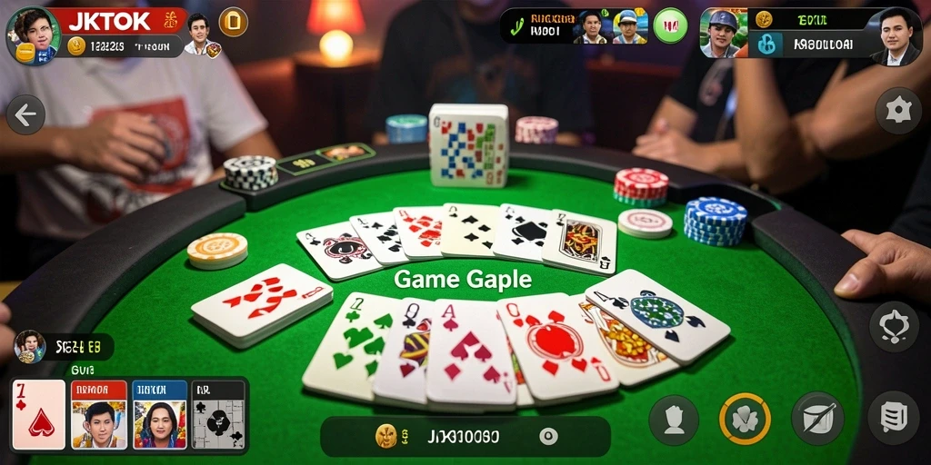 Tampilan screenshot JKTOK menunjukkan gameplay Gaple yang seru.