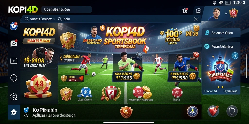 Tampilan layar utama KOPI4D dengan pilihan taruhan olahraga.