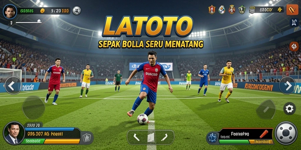 Tampilan menarik gameplay dari LATOTO dengan aksi sepak bola dinamis.