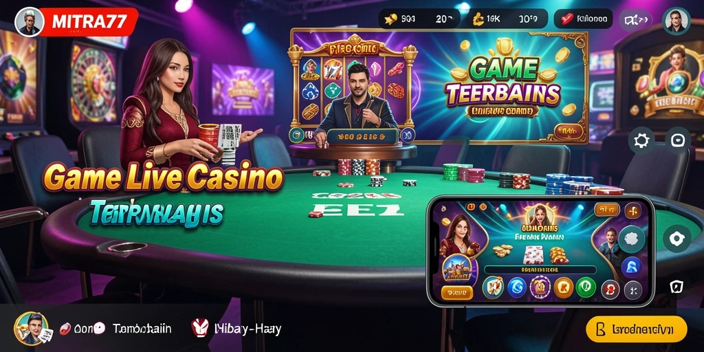 Tampilan antarmuka gameplay Live Casino MITRA77 yang menarik dan interaktif.