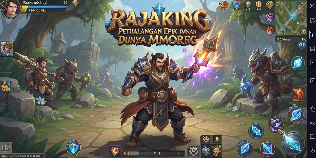 Screenshot utama RAJAKING menampilkan pertempuran seru dalam dunia MMORPG.