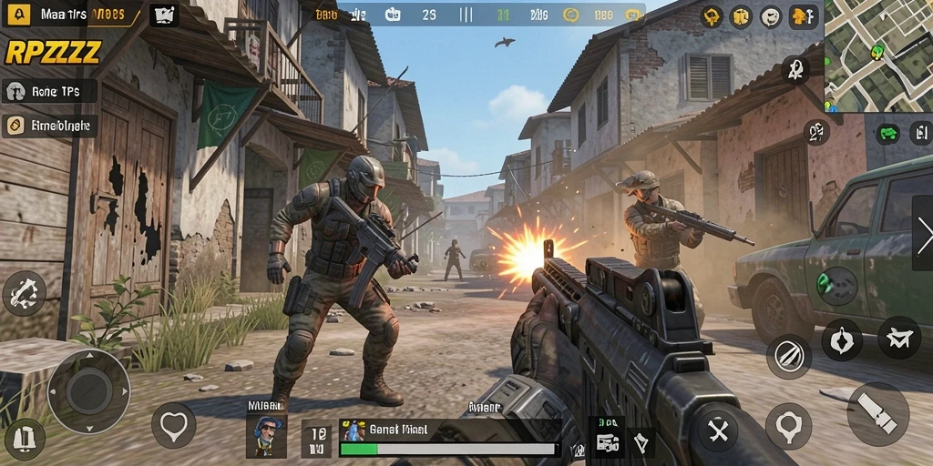 Screenshot utama RPZZZ menampilkan aksi seru dalam gameplay TPS.