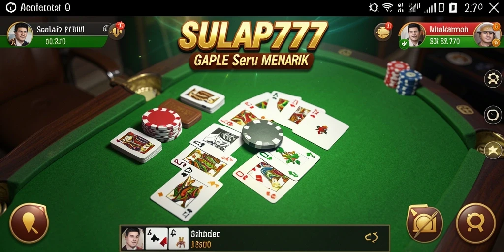 Screenshot gameplay SULAP777 yang menunjukkan suasana permainan Gaple.