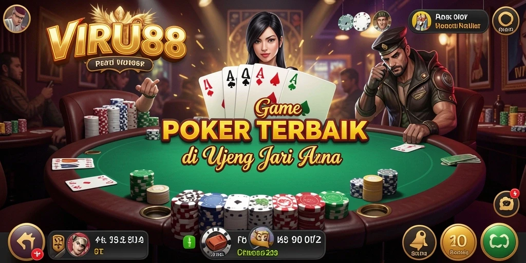Tangkapan layar gameplay VIRUS88 yang menunjukkan aksi poker seru.