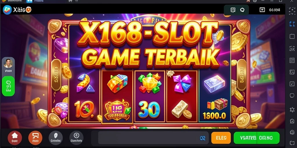 Tampilan gameplay X168 dengan animasi slot yang menarik.