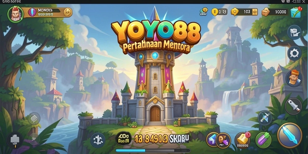 Tangkapan layar dari gameplay seru YOYO88 Tower Defense.