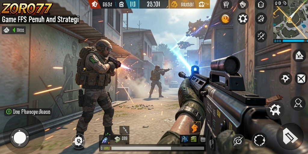 Gameplay seru dari ZORO77 dalam aksi tembak-menembak.