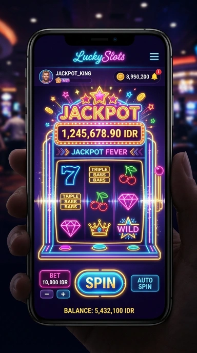 Tampilan utama aplikasi luckyslots dengan berbagai pilihan permainan menarik.